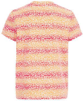 WE Fashion gestreept T-shirt oranje rood Meisjes Stretchkatoen Ronde hals 110 116