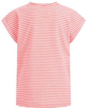 WE Fashion gestreept T-shirt roze Meisjes Katoen Ronde hals Streep 110 116