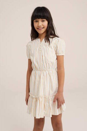 WE Fashion gestreepte jurk wit Meisjes Katoen V-hals Streep 110 116 - Foto 2
