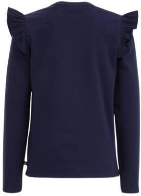 WE Fashion gestreepte longsleeve blue nights Blauw Meisjes Stretchkatoen Ronde hals 110 116 - Foto 3
