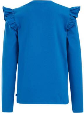 WE Fashion gestreepte longsleeve maxima blue Blauw Meisjes Stretchkatoen Ronde hals 170 176 - Foto 3