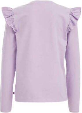 WE Fashion gestreepte longsleeve slate purple Paars Meisjes Stretchkatoen Ronde hals 146 152 - Foto 3
