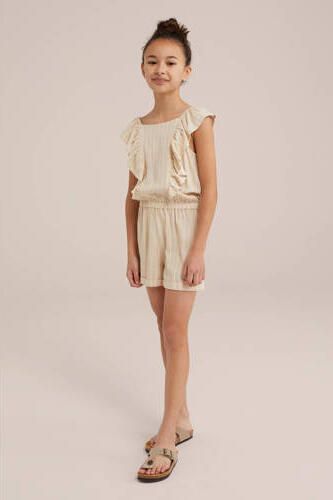 WE Fashion gestreepte playsuit beige Meisjes Viscose Vierkante hals Streep 170 176 - Foto 3