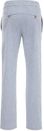 WE Fashion gestreepte slim fit broek lichtblauw Jongens Katoen Streep 110 - Foto 1