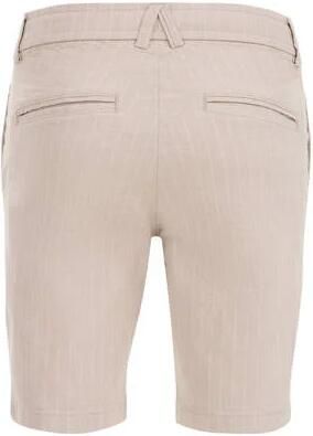 WE Fashion gestreepte slim fit chino short zand Korte broek Beige Jongens Stretchkatoen 116