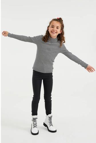 WE Fashion gestreepte top zwart wit Meisjes Katoen Col Streep 110 116 - Foto 3