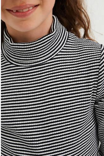WE Fashion gestreepte top zwart wit Meisjes Katoen Col Streep 110 116 - Foto 4