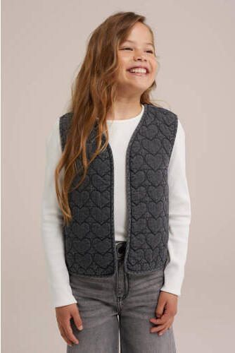 WE Fashion gilet grey denim Grijs Effen 134 140 | Gilet van - Foto 2