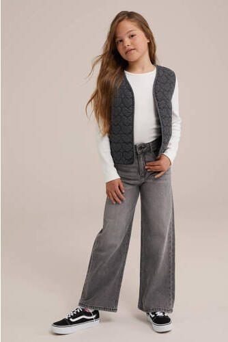 WE Fashion gilet grey denim Grijs Effen 134 140 | Gilet van - Foto 3