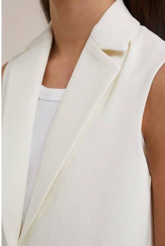WE Fashion gilet offwhite Ecru Meisjes Katoen Reverskraag Effen 146 152 - Foto 2