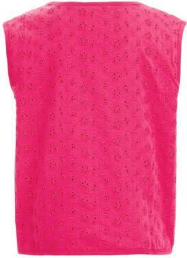 WE Fashion gilet roze Meisjes Katoen V-hals Effen 110 116 - Foto 3