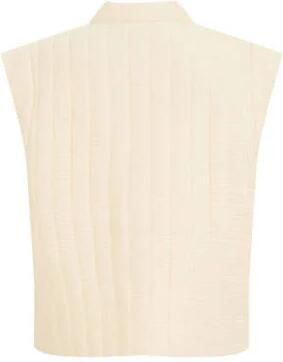 WE Fashion gilet van katoen ecru Effen 110 116 | Gilet van