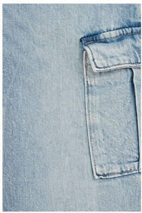 WE Fashion high waist loose fit jeans lichtblauw Meisjes Denim Effen 104 - Foto 4