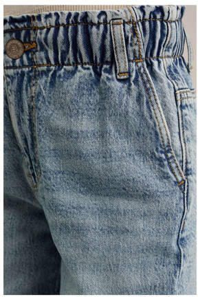 WE Fashion high waist straight fit jeans light blue denim Blauw Effen 122 - Foto 3