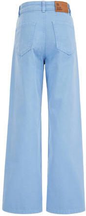 WE Fashion high waist wide leg jeans blauw Meisjes Denim Effen 104 - Foto 3