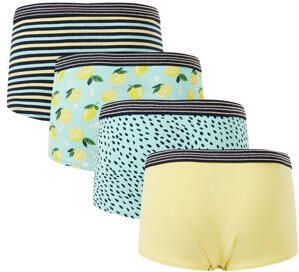 WE Fashion hipster set van 4 geel groen blauw Slip Meisjes Katoen All over print 110 116 - Foto 2