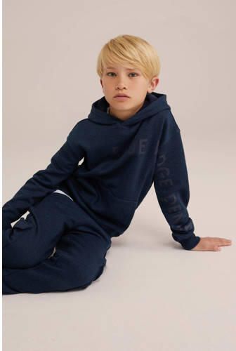 WE Fashion hoodie donkerblauw Sweater Effen 134 140
