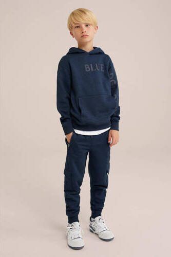 WE Fashion hoodie donkerblauw Sweater Effen 134 140 - Foto 3