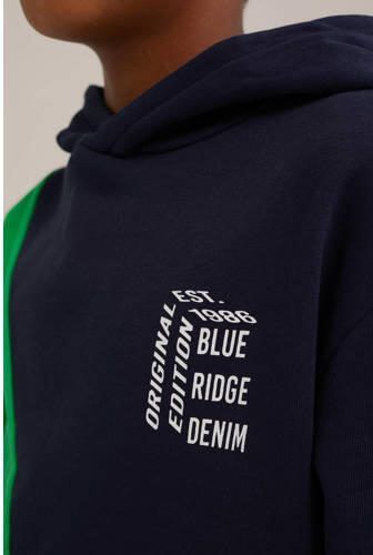 WE Fashion hoodie groen Trui Jongens Sweat Capuchon Meerkleurig 158 164 - Foto 2