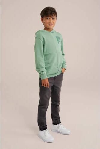 WE Fashion hoodie lichtgroen Trui Jongens Katoen Capuchon Effen 122 128 - Foto 3