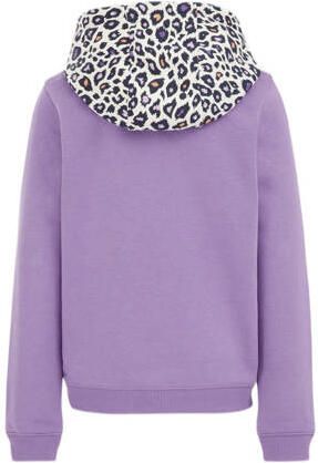 WE Fashion hoodie paars Trui Meisjes Sweat Capuchon Meerkleurig 110 116 - Foto 3