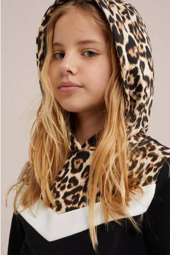 WE Fashion hoodie zwart Trui Meisjes Sweat Capuchon Meerkleurig 110 116 - Foto 3