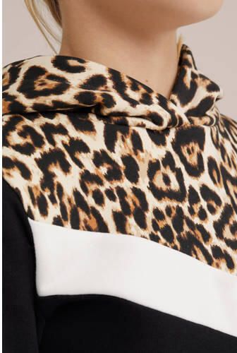 WE Fashion hoodie zwart Trui Meisjes Sweat Capuchon Meerkleurig 110 116 - Foto 2