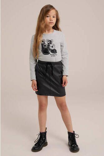 WE Fashion imitatieleer; imitatieleren rok zwart Effen 122 128 - Foto 2