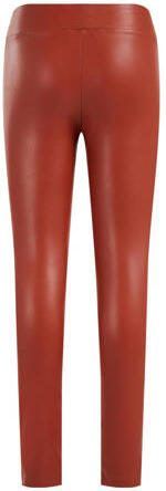 WE Fashion imitatieleren skinny broek oranjerood Meisjes Imitatieleer Effen 110 116 - Foto 3