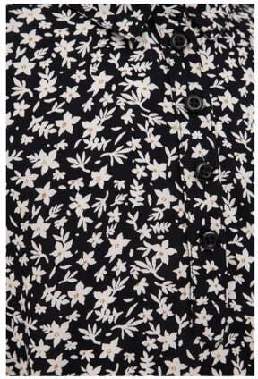 WE Fashion jurk met all over print en ruches rood roze Zwart Meisjes Viscose Klassieke kraag 110 116