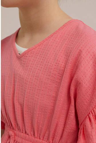 WE Fashion jurk roze Meisjes Katoen V-hals Effen S - Foto 2