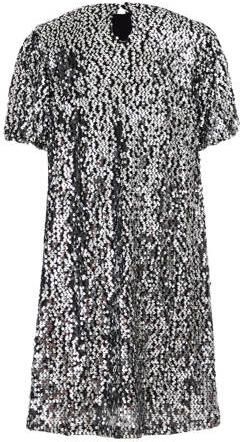 WE Fashion jurk zilver Meisjes Polyester Ronde hals Effen 134 140 - Foto 3