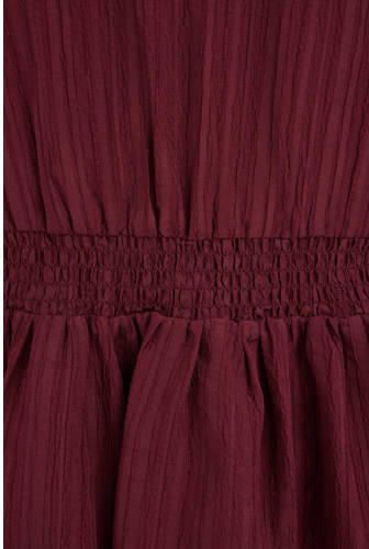 WE Fashion korte jurk donkerrood Meisjes Polyester Ronde hals Effen - Foto 4