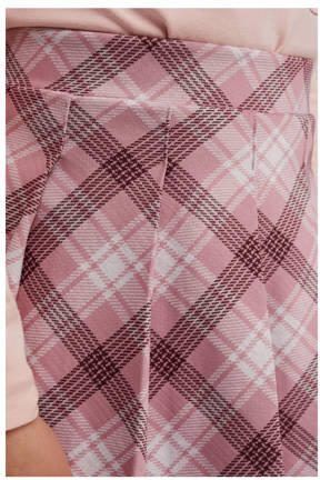 WE Fashion korte rok lichtroze Meisjes Polyester Ruit 110 116
