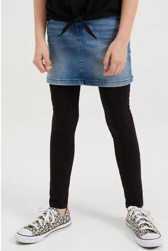 WE Fashion legging set van 4 donkerblauw Meisjes Stretchkatoen Effen 110 116 - Foto 3