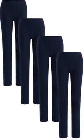 WE Fashion legging set van 4 donkerblauw Meisjes Stretchkatoen Effen 110 116 - Foto 4