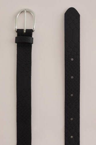 WE Fashion leren riem zwart Meisjes Leer Effen 55 cm