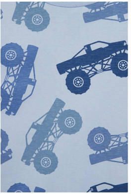 WE Fashion lichtblauw T-shirt Jongens Katoen Ronde hals All over print 122 128