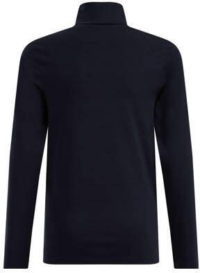 WE Fashion longsleeve donkerblauw Jongens Stretchkatoen Col Effen 134 140