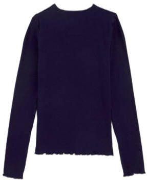 WE Fashion longsleeve hardblauw Meisjes Stretchkatoen Ronde hals Effen 134 140 - Foto 3