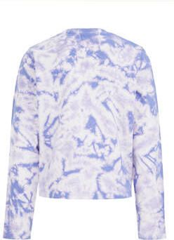 WE Fashion longsleeve met all over print lila wit Paars Meisjes Katoen Ronde hals 110 116