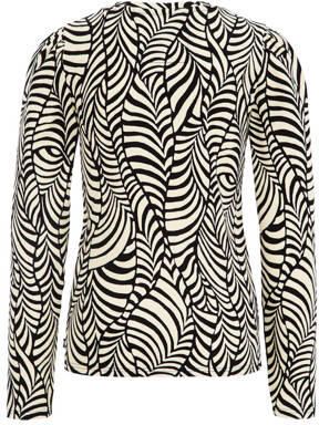 WE Fashion longsleeve met all over print zwart Meisjes Stretchkatoen Ronde hals 110 116 - Foto 3