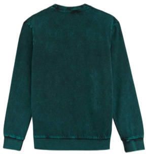 WE Fashion longsleeve met printopdruk donkergroen wit Jongens Katoen Ronde hals 122 128 - Foto 3