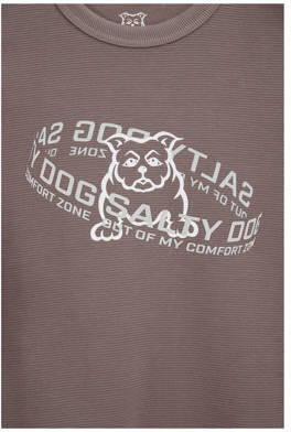 WE Fashion longsleeve met printopdruk lichtbruin Jongens Katoen Ronde hals 110 116 - Foto 3