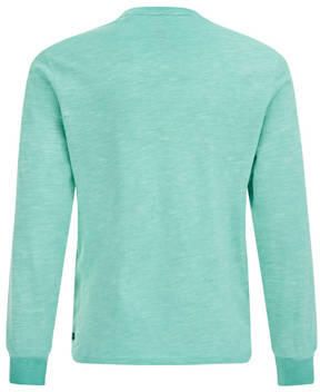 WE Fashion longsleeve met printopdruk mintgroen Jongens Katoen Ronde hals 110 116
