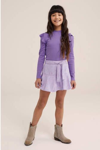 WE Fashion longsleeve purple pillow Paars Meisjes Stretchkatoen Ronde hals 110 116 - Foto 4