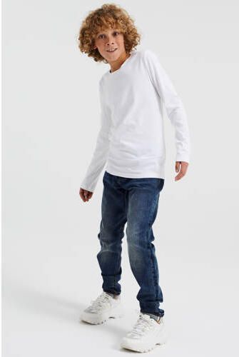 WE Fashion longsleeve wit Jongens Viscose Ronde hals Effen 110 116 - Foto 4