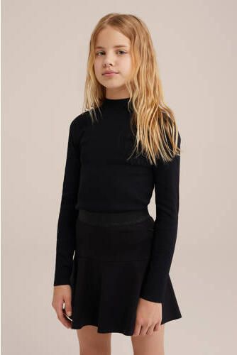 WE Fashion longsleeve zwart Meisjes Katoen Col Effen 110 116 - Foto 4