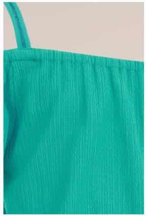 WE Fashion off shoulder playsuit petrol groen Effen 122 128 - Foto 3