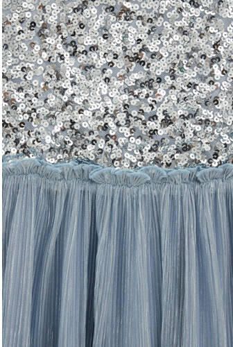 WE Fashion one shoulder jurk met pailletten zilver Effen glitter - Foto 2
